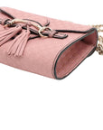 Pre-Loved Emily Crossbody Bag Microguccissima Leather Mini with Gold Hardware, Pink