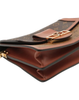 Pre-Loved Dauphine Shoulder Bag Monogram Coated Canvas MM with Gold Hardware, Brown