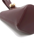 Pre-Loved Pebble Bucket Bag Bucket Bag Leather Mini with Gold Hardware, Burgundy