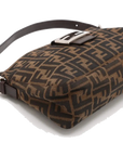 Pre-Loved Mamma Baguette Shoulder Bag Zucca Coated Canvas with Silver Hardware, Brown