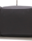 Pre-Loved Luggage Tote Leather Mini with Silver Hardware, Black