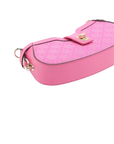 Pre-Loved Moon Side GG Mini Shoulder Bag Monogram Coated Canvas Mini with Gold Hardware, Pink