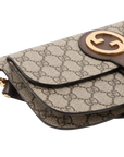 Pre-Loved Blondie Shoulder Bag Monogram Coated Canvas with Gold Hardware, Beige Ebony