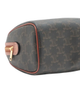Pre-Loved Boston Triomphe Handbag Triomphe Coated Canvas Small with Gold Hardware, Brown