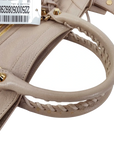 Pre-Loved Classic City Handbag Leather Small with Gold Hardware, Beige