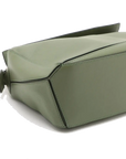 Pre-Loved Puzzle Handbag Leather Small with Silver Hardware, Green