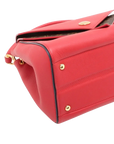 Pre-Loved Double V Handbag Monogram Leather with Gold Hardware, Red