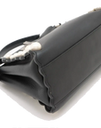 Pre-Loved Peekaboo Handbag Leather Mini with Silver Hardware, Black