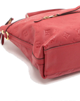 Pre-Loved Mazarine Handbag Monogram Leather MM with Gold Hardware, Red