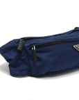 Pre-Loved Nylon Belt Bag Belt Bag Nylon with Silver Hardware, Blue