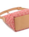 Pre-Loved Anagram Pochette Shoulder Bag Anagram Canvas Small with Gold Hardware, Red and Beige