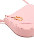 Pre-Loved Saddle Shoulder Bag Leather Mini with Gold Hardware, Pink