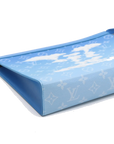 Pre-Loved Pochette Voyage Pochette Monogram Canvas Coated MM with Silver Hardware, Blue
