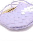 Pre-Loved Sardine Crossbody Bag Intrecciato Leather Mini with Gold Hardware, Lilac
