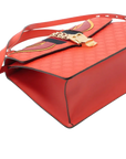 Pre-Loved Sylvie Handbag Monogram Leather Medium with Gold Hardware, Red