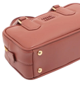 Pre-Loved Bowling Bag Handbag Leather Mini with Gold Hardware, Rust