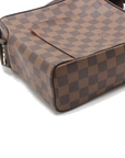 Pre-Loved Olav Crossbody Bag Damier Coated Canvas PM with Gold Hardware, Brown