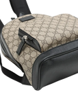 Pre-Loved GG Supreme Backpack GG Supreme Coated Canvas Small with Silver Hardware, Beige/Ebony