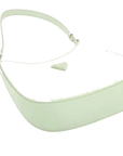 Pre-Loved Cleo Shoulder Bag Leather Small with Silver Hardware, Light Green