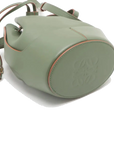 Pre-Loved Balloon Bucket Bag Leather Mini with Gold Hardware, Sage Green