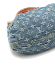 Pre-Loved Pleaty Handbag Monogram Denim Small with Gold Hardware, Blue
