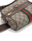 Pre-Loved Ophidia Belt Bag Monogram Coated Canvas Small with Gold Hardware, Beige Ebony