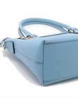 Pre-Loved Interlocking G Charm Tote Leather with Gold Hardware, Light Blue