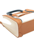 Pre-Loved Luggage Handbag Leather Nano with Silver Hardware, Cream Multicolor