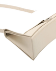 Pre-Loved Crush Sling Shoulder Bag Leather Small with Silver Hardware, Cream