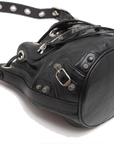 Pre-Loved Le Cagole Bucket Bucket Bag Leather XS with Aged Silver Hardware, Black