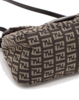 Pre-Loved Mamma Baguette Shoulder Bag Zucchino Coated Canvas with Silver Hardware, Brown
