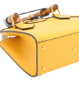 Pre-Loved Diana Bamboo Tote Leather Mini with Gold Hardware, Yellow