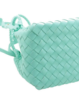 Pre-Loved Andiamo Handbag Intrecciato Leather Mini with Gold Hardware, Mint Green