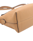 Pre-Loved Selleria Peekaboo Crossbody Bag Leather Mini with Silver Hardware, Tan