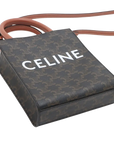 Pre-Loved Vertical Cabas Tote Triomphe Canvas Coated Mini with Gold Hardware, Brown