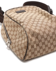 Pre-Loved GG Backpack Monogram Coated Canvas with Silver Hardware, Beige/Brown
