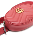 Pre-Loved GG Marmont Matelassé Belt Bag Quilted Leather with Aged Gold Hardware, Red