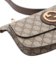 Pre-Loved Blondie Shoulder Bag Monogram Coated Canvas with Gold Hardware, Beige/Ebony