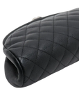 Pre-Loved Timeless Clutch Quilted Leather with Silver Hardware, Black