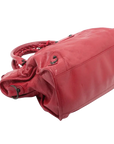 Pre-Loved City Handbag Leather with Matte Black Hardware, Red