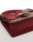 Pre-Loved Queen Margaret Handbag Monogram Coated Canvas Small with Aged Gold Hardware, Beige Ebony Red