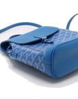 Pre-Loved Alpin Mini Backpack Goyardine Coated Canvas Mini with Silver Hardware, Blue