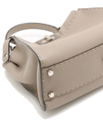 Pre-Loved Peekaboo Selleria Handbag Leather with Silver Hardware, Taupe