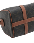 Pre-Loved Triomphe Boston Bag Handbag Triomphe Coated Canvas Small with Gold Hardware, Brown