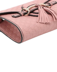 Pre-Loved Emily Crossbody Bag Microguccissima Leather Mini with Gold Hardware, Pink