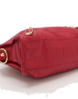 Pre-Loved Classic City Handbag Leather Mini with Gold Hardware, Pink