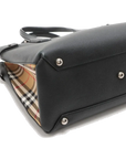 Pre-Loved The Banner Tote Leather Medium with Silver Hardware, Black