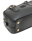 Pre-Loved Bowling Bag Handbag Leather Mini with Gold Hardware, Black