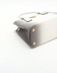 Pre-Loved Galleria Handbag Leather Small with Gold Hardware, Gradient Grey/White