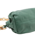 Pre-Loved The Chain Pouch Shoulder Bag Leather with Gold Hardware, Green